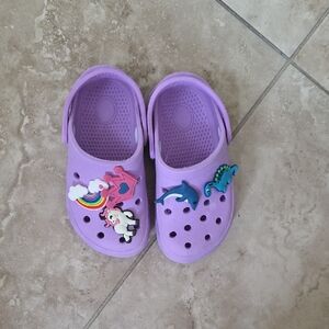 Kids Purple Clogs with Fun Charms